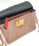VALENTINO GARAVANI Rose Cannelle Calfskin Leather V Ring Shoulder Bag