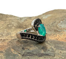 Sterling, Ethiopian Opal & Black Spinel Ring