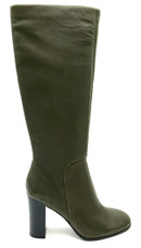 Kenneth Cole Olive Green Lea Justin Knee High Boots 9.5