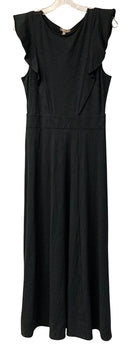 LILLA P Black Flutter Sleeve Knit Maxi Dress