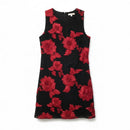 FLORA BEA Black/Red Floral Tulle S/L Dress