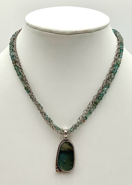 K. BERLIN Sterling & Labradorite Multi-Strand Beaded Necklace