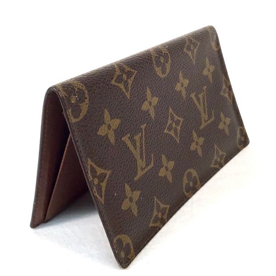 LOUIS VUITTON Vintage Brown Monogrammed Checkbook Cover