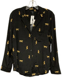 RAILS Black/Gold ""Black Wild Cats" L/S B/D Top