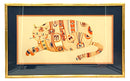 Vintage Clark Walker Original Art of Cat in Gold Frame