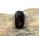 Sterling Silver, Diamond & Smoky Topaz Quartz Ring