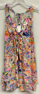 HALE BOB Multi Paisley Rayon Tie Front Tank