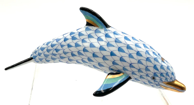 Herend Blue Fishnet Dolphin