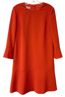 HOBBS LONDON Red Flounce Hem L/S Shift Dress