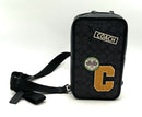 COACH Black Leather Signature Canvas Patched Sullivan Sling Bag