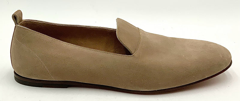 HERMES Tan Suede Slip On Loafers 11.5