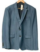 EMPORIO ARMANI Blue Black Textured Fabric M Line Blazer 56