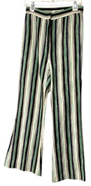 AMUR Green/Navy/Black/Cream Stripe "Nicole" Wide Leg Pants