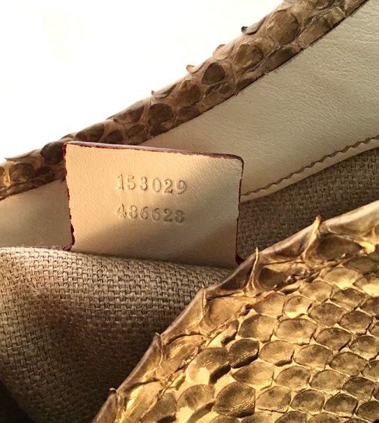 GUCCI Gold Cream Python Jackie Hobo