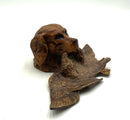 Antique Bronze Hunting Dog Inkwell With Duck