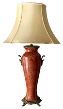 Oriental Accent Rust Ceramic Urn Lamp