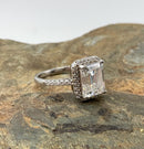 Sterling, Simulated Diamond (Moissanite) & CZ Ring