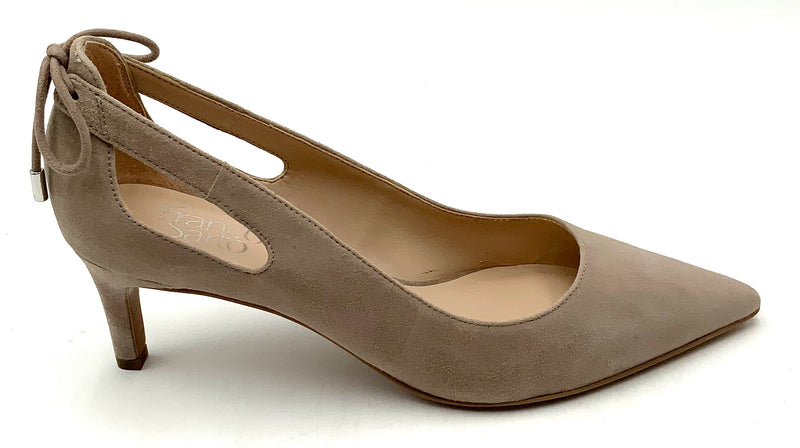 FRANCO SARTO Tan Sue "Doe" Back Tie Dress Pumps 9