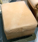 Butter Leather Club Chair With Ottoman