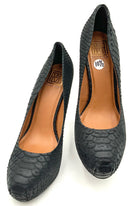 POUR LA VICTOIRE Black Embossed Snake Leather H/H Irina II Pumps 10.5