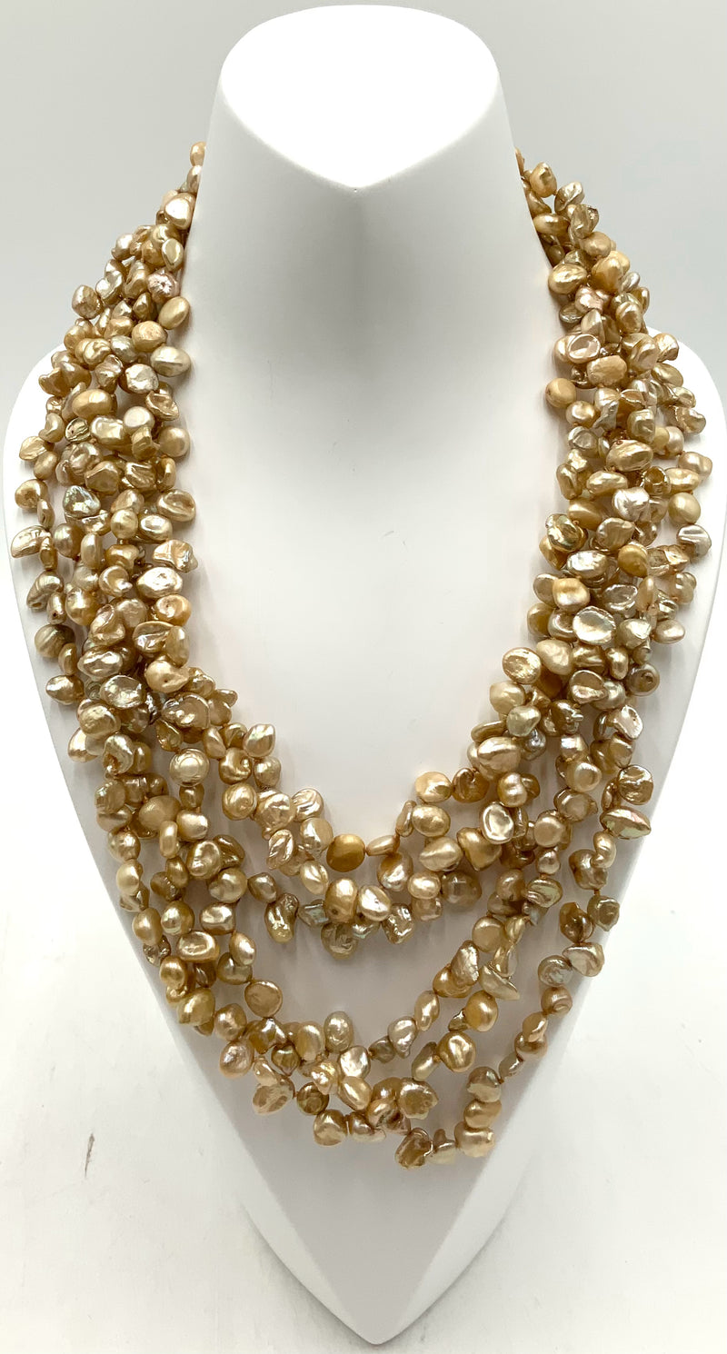Sterling & Pearl 6-Strand Beaded Necklace