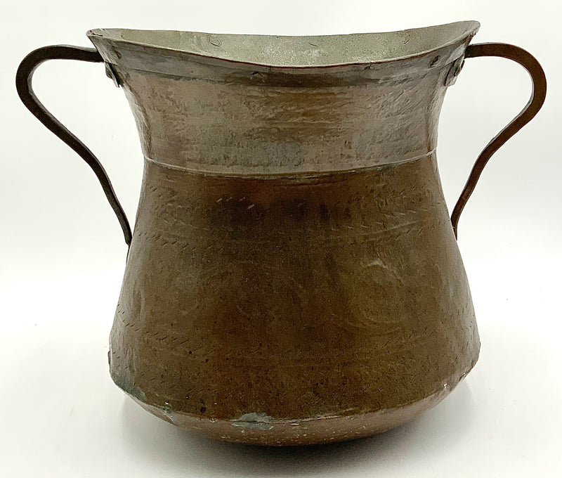 Antique Copper Two Handled Pot