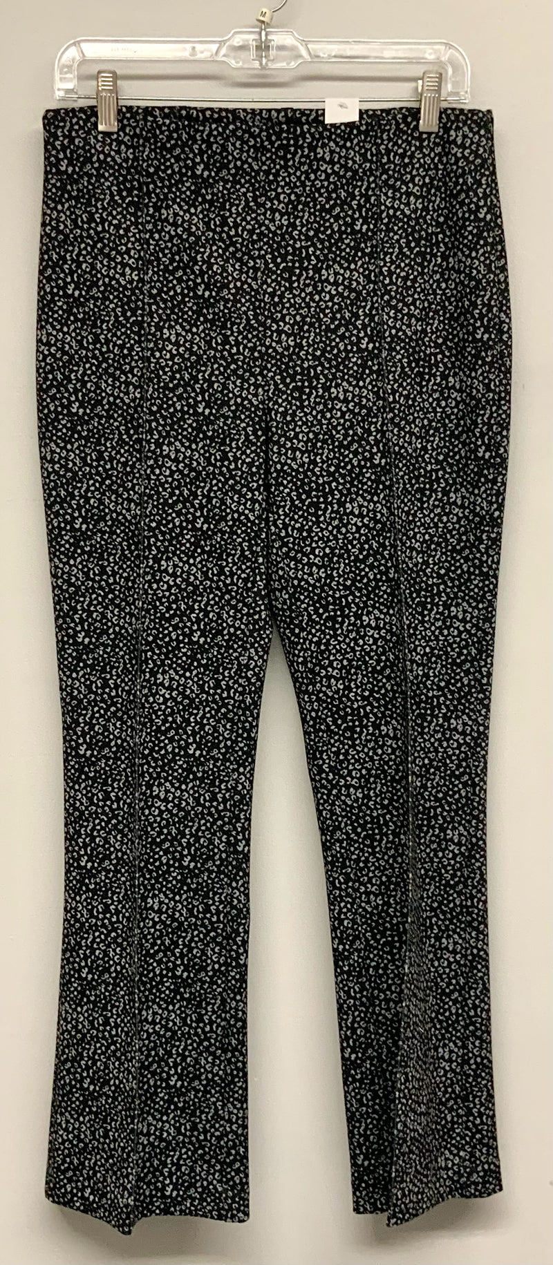 TRIBAL Black Grey Leopard Print Ankle Pants