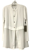 LOLA & SOPHIE White Snap Closure w/Sheer Shirt tail L/S Top