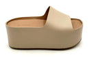 BURBERRY Beige Leather Platform Sandals 37