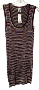 MISSONI Purple/Blue/Yellow Stripe Scoop Neck S/L Top