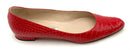 MANOLO BLAHNIK Red Croc Embossed Leather Pointed Toe Flats 38.5
