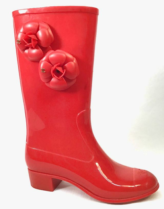 Chanel camellia boots best sale