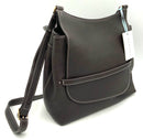 THE ROW Espresso Grained Leather Flap Closure Sideby Shoulder Bag