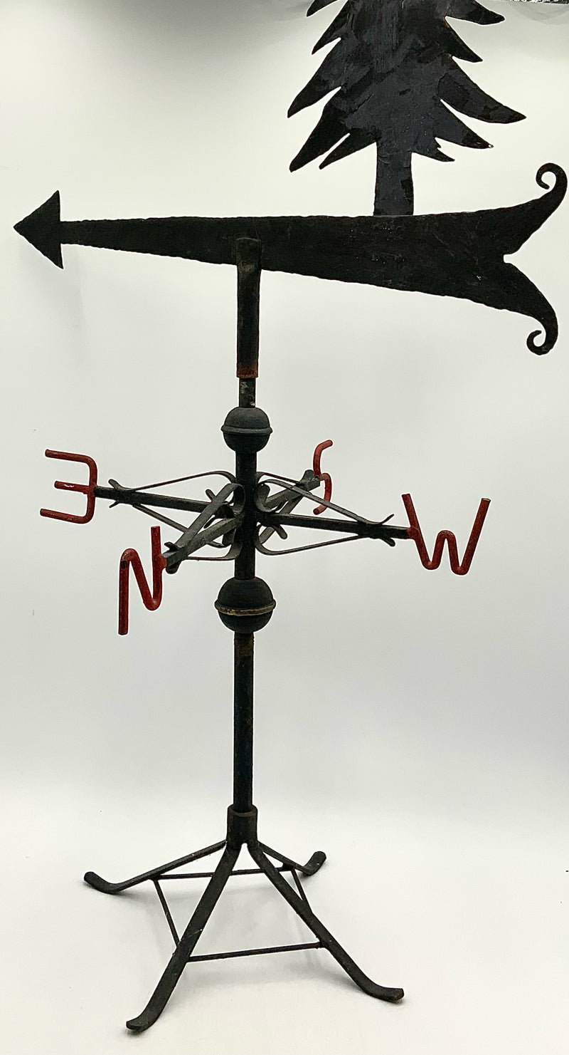 Vintage Metal Weathervane with Tree Motif