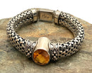 Sterling & Citrine Bali-Style Bracelet
