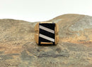 14kt Gold, Mother of Pearl & Black Sunstone Inlay Ring