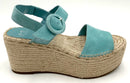 MARC FISHER Blue Suede Rex Espadrille Wedge Sandals 9.5