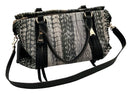 AIMEE KESTENBERG Black/White Printed Lea Double Handle Shoulder Bag