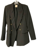 ELIE TAHARI Black Knit W/ Gunmetal Buttons Blazer