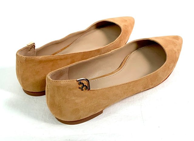 TORY BURCH Camel Suede Pointed Flats 5.5
