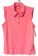 LILLY PULITZER Pink Frida Ruffle S/L Polo