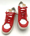 GOLDEN GOOSE Red/White Leather Stardan Low Top Sneakers Sz 45