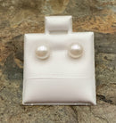 14kt White Gold & Pearl Stud Earrings