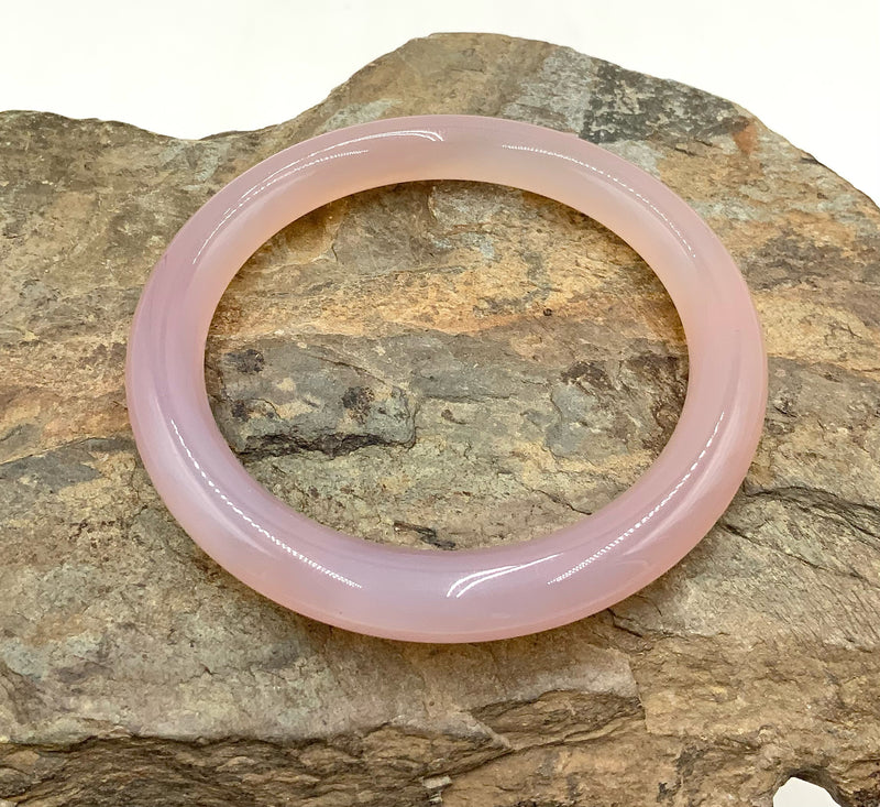 Rose Quartz Hololith Bangle Bracelet