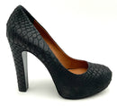 POUR LA VICTOIRE Black Embossed Snake Leather H/H Irina II Pumps 10.5