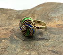 14kt Gold, Diamond & Enamel Ring