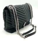 REBECCA MINKOFF Black Quilted Leather Edie Flap Bag