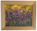 Original Oil on Canvas of Irises in Gold Frame