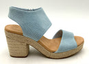 TOMS Light Denim Majorca Espadrille Platform Sandals 11