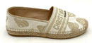 Christian Dior White Canvas Gold Butterfly Embroid Granville Espadrilles 37.5